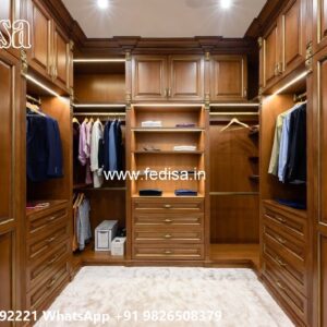 Traditional Wardrobe Design with Custom Features No-6975