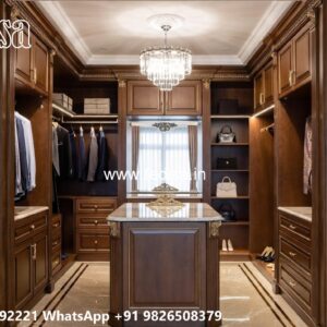 Wooden Wardrobe Design with Vintage Charm No-6990