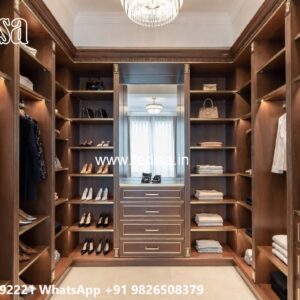 Elegant Closet Design with Wooden Finish No-7002
