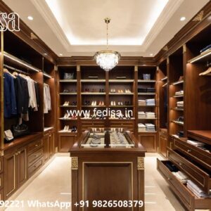 Elegant Wooden Closet with Decorative Panels No-7015