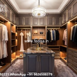 Classic Closet Design with Rich Wooden Finish No-7035