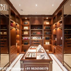 Traditional Wardrobe Design with Elegant Mirrors No-7113