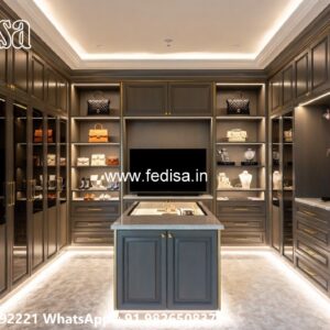 Traditional Wooden Closet with Elegant Details No-7124