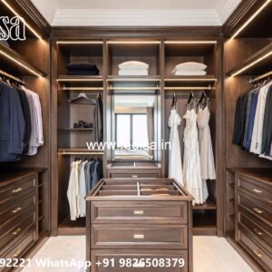 Elegant Wardrobe Design with Decorative Storage No-7138
