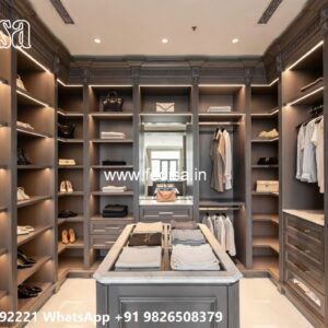 Elegant Wardrobe Design with Premium Wood Beauty No-7158