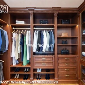 Luxury Wardrobe Design with Artistic Mirrors No-7163