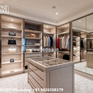 Premium Wooden Wardrobe with Decorative Mirrors No-7189
