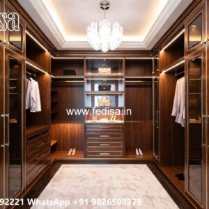Modern Wardrobe Design with Open Shelving No-7228
