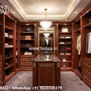 Wooden Wardrobe Design with Elegant Detailing No-7237