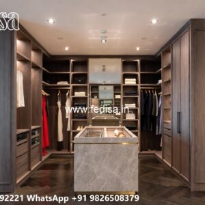 Stylish Wardrobe Design with Wooden Texture No-7279