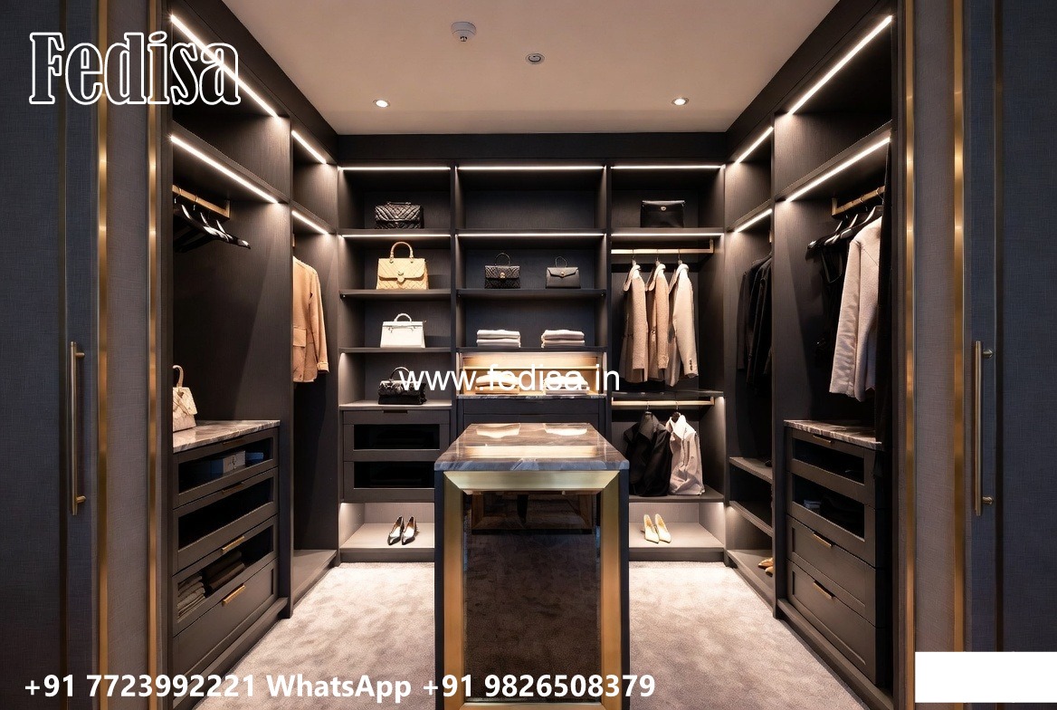 Contemporary Wardrobe Design with Glass Accents No-7281