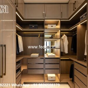 Modern Wardrobe Design with Decorative Panels No-7403