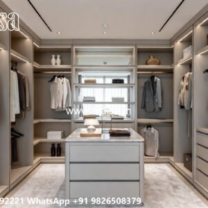 Smart Wardrobe Design with Elegant Storage No-7422