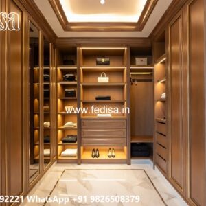 Stylish Wardrobe Design with Premium Wood Finish No-7427