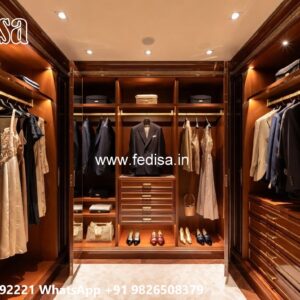 Stylish Sliding Wardrobe Design with Glass Finish No-7435