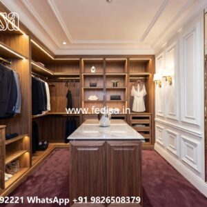Modern Wardrobe Design with Wooden Accents No-7446