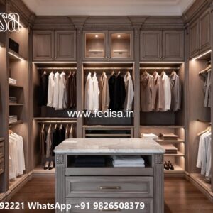 Luxury Wardrobe Design with Mirror Elegance No-7447