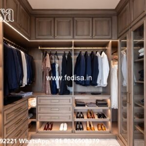 Elegant Sliding Wardrobe Design with Smart Storage No-7452