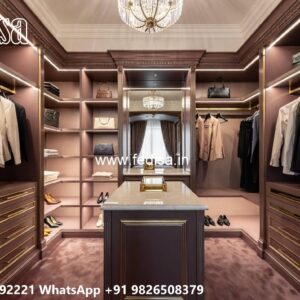 Stylish Wardrobe Design with Decorative Elements No-7455