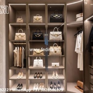 Contemporary Wardrobe Design with Mirror Panels No-7467