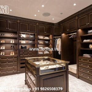 Classic Wardrobe Design with Brass Handles No-7818