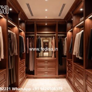 Classic Wardrobe Design with Rich Wood Finish No-7831