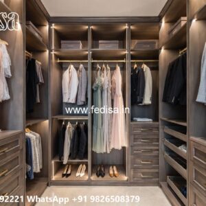 Wooden Wardrobe Design with Classic Elegance No-7841