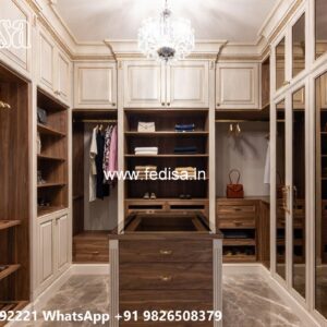 Classic Wardrobe Design with Artistic Carvings No-7843