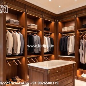Traditional Closet Design with Rich Finish No-7858