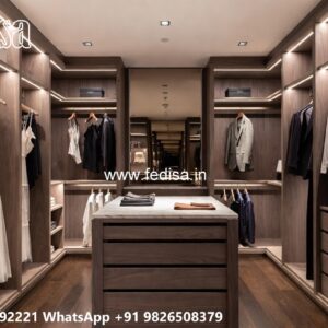 Classic Wardrobe Design with Wooden Texture No-7870