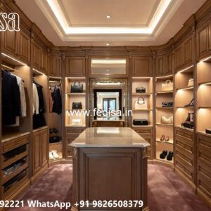 Wooden Wardrobe Design with Vintage Charm No-7889