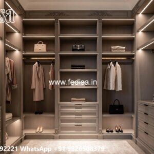 Elegant Wooden Closet with Decorative Panels No-7914