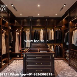 Elegant Wooden Wardrobe with Decorative Carving No-7942