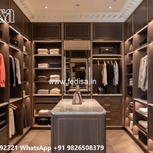 Classic Bedroom Closet with Wooden Texture No-8003
