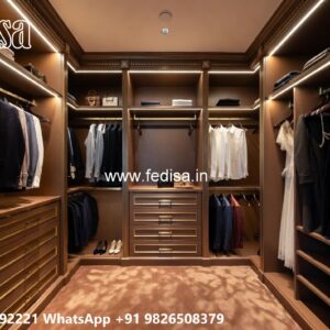 Premium Wooden Wardrobe with Decorative Mirrors No-8088