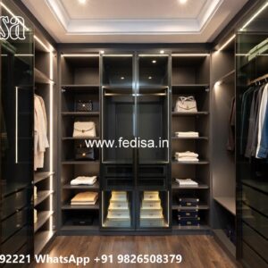 Contemporary Wardrobe Design with Glass Finish No-8097