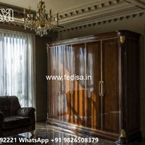 Luxury Wardrobe Design with Mirror Elegance No-8346