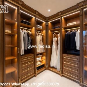 Stylish Wardrobe Design with Decorative Elements No-8354
