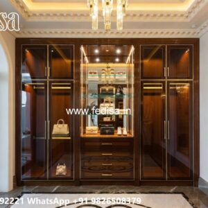 Luxury Bedroom Wardrobe Design with Smart Features No-8369