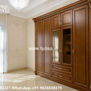 Traditional Wardrobe Design with Mirror Finish No-8728