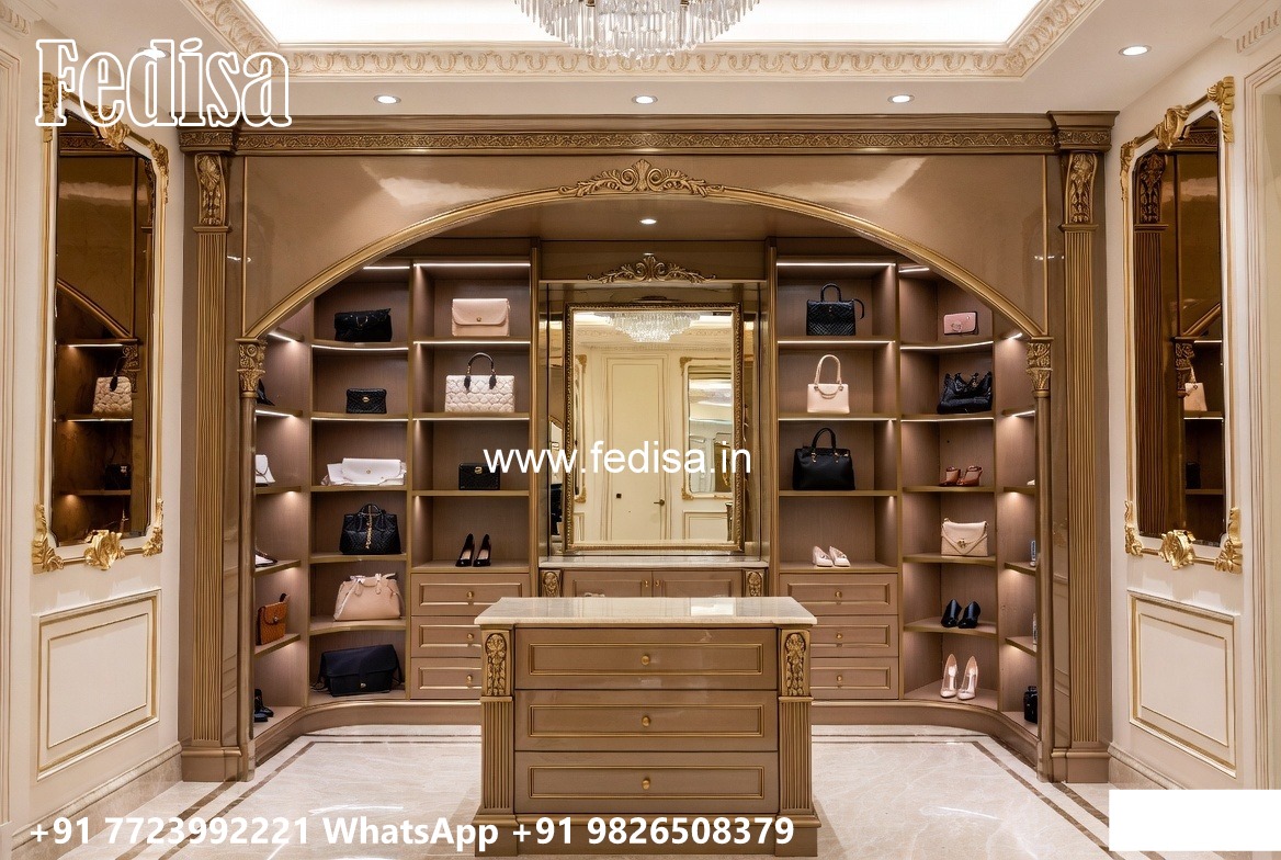 Classic Wardrobe Design with Artistic Carvings No-8742