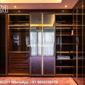 Elegant Wooden Closet with Decorative Panels No-8813