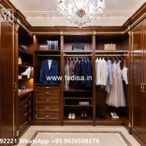 Elegant Wooden Wardrobe with Decorative Carving No-8841