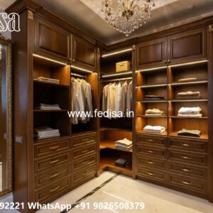Classic Bedroom Closet with Wooden Texture No-8902