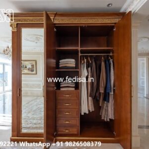 Traditional Wooden Wardrobe with Artistic Craftsmanship No-8951