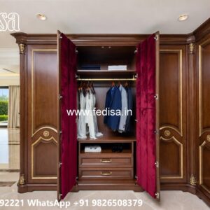 Timeless Wooden Wardrobe with Artistic Finish No-8972