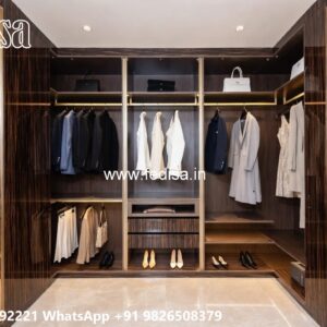 Premium Wooden Wardrobe with Decorative Mirrors No-8987