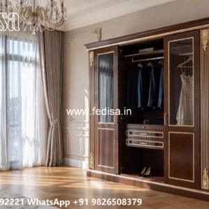 Modern Wardrobe Design with Open Shelving No-9026