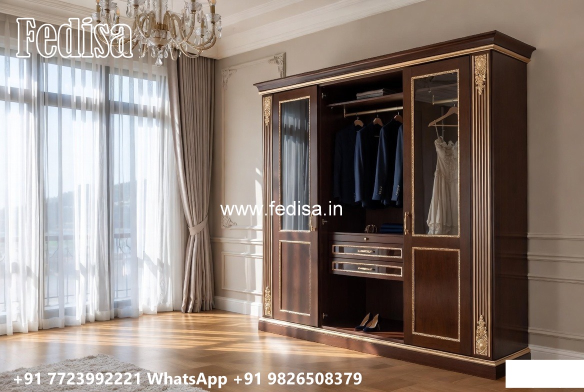 Modern Wardrobe Design with Open Shelving No-9026