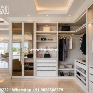 Contemporary Wardrobe Design with Glass Accents No-9079